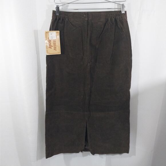 NWT! FASHION BUG! COCOA BROWN GENUINE SUEDE LEATHER PENCIL STYLE SKIRT! SZ 18 - Picture 5 of 12
